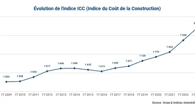 ICC : l’indice affiche une hausse annuelle de +6,62 % au 1T 2023