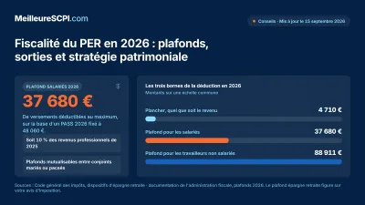 Fiscalité du PER en 2026 : plafonds, sorties et stratégie patrimoniale