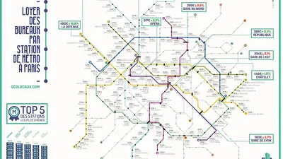 Nouvelle carte des loyers de bureaux à Paris 2018 par Géolocaux