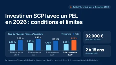 Investir en SCPI avec un PEL en 2026 : conditions et limites