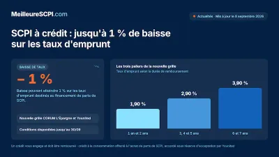 SCPI à crédit : jusqu’à 1 % de baisse sur les taux d’emprunt