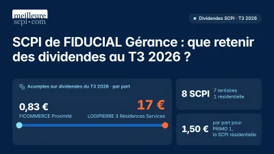 SCPI de FIDUCIAL Gérance : que retenir des dividendes au T3 2026 ?