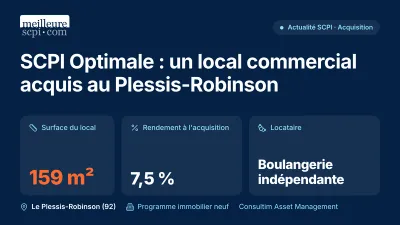 SCPI Optimale : un local commercial acquis au Plessis-Robinson