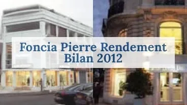 Foncia Pierre Rendement : bilan 2012
