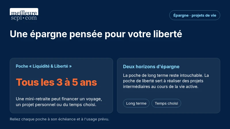 La poche d'épargne « Liquidité & Liberté » peut financer des mini-retraites tous les 3 à 5 ans.