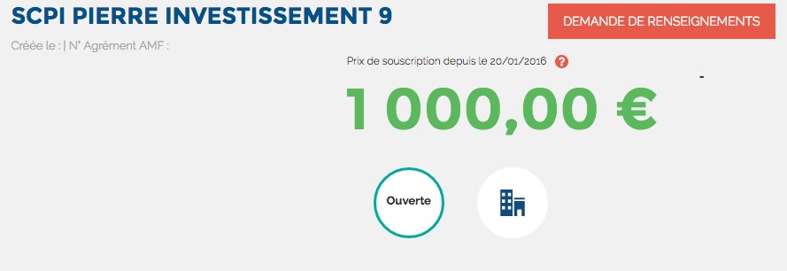 image SCPI PIERRE INVESTISSEMENT 9\: PROROGATION DE L'AUGMENTATION DE CAPITAL