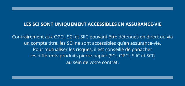 Les SCI sont uniquement accessibles en assurance-vie