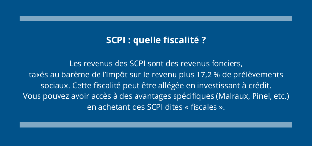 SCPI : quelle fiscalité ?