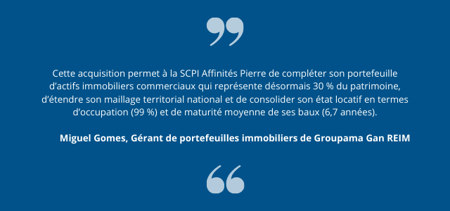 Miguel Gomes, Gérant de portefeuilles immobiliers de Groupama Gan REIM, ajoute :